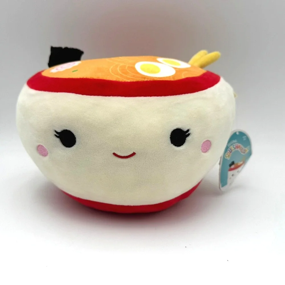 SQUISHMALLOWS NWT Raisy Ramen Bowl Plush Foodie‎ Stuffed Animal Snack Tags Crew